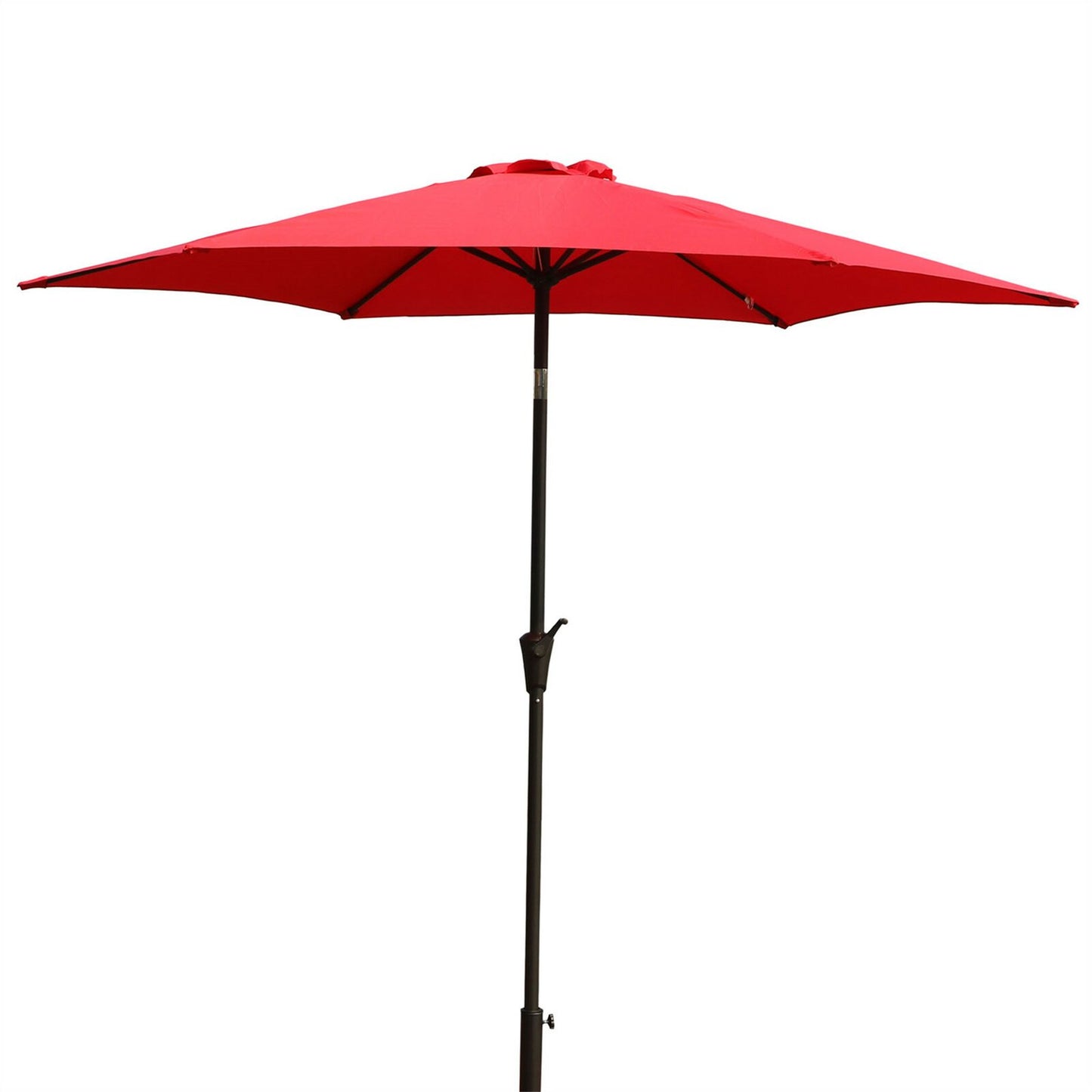 8.8 feet Outdoor Aluminum Patio Umbrella, Patio Umbrella, Market Umbrella with 42 Pound Square Resin Umbrella Base, Push Button Tilt and Crank lift, Red