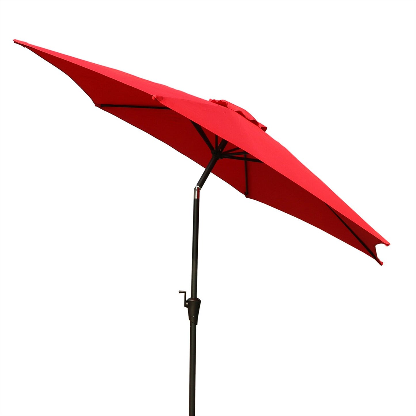 8.8 feet Outdoor Aluminum Patio Umbrella, Patio Umbrella, Market Umbrella with 42 Pound Square Resin Umbrella Base, Push Button Tilt and Crank lift, Red