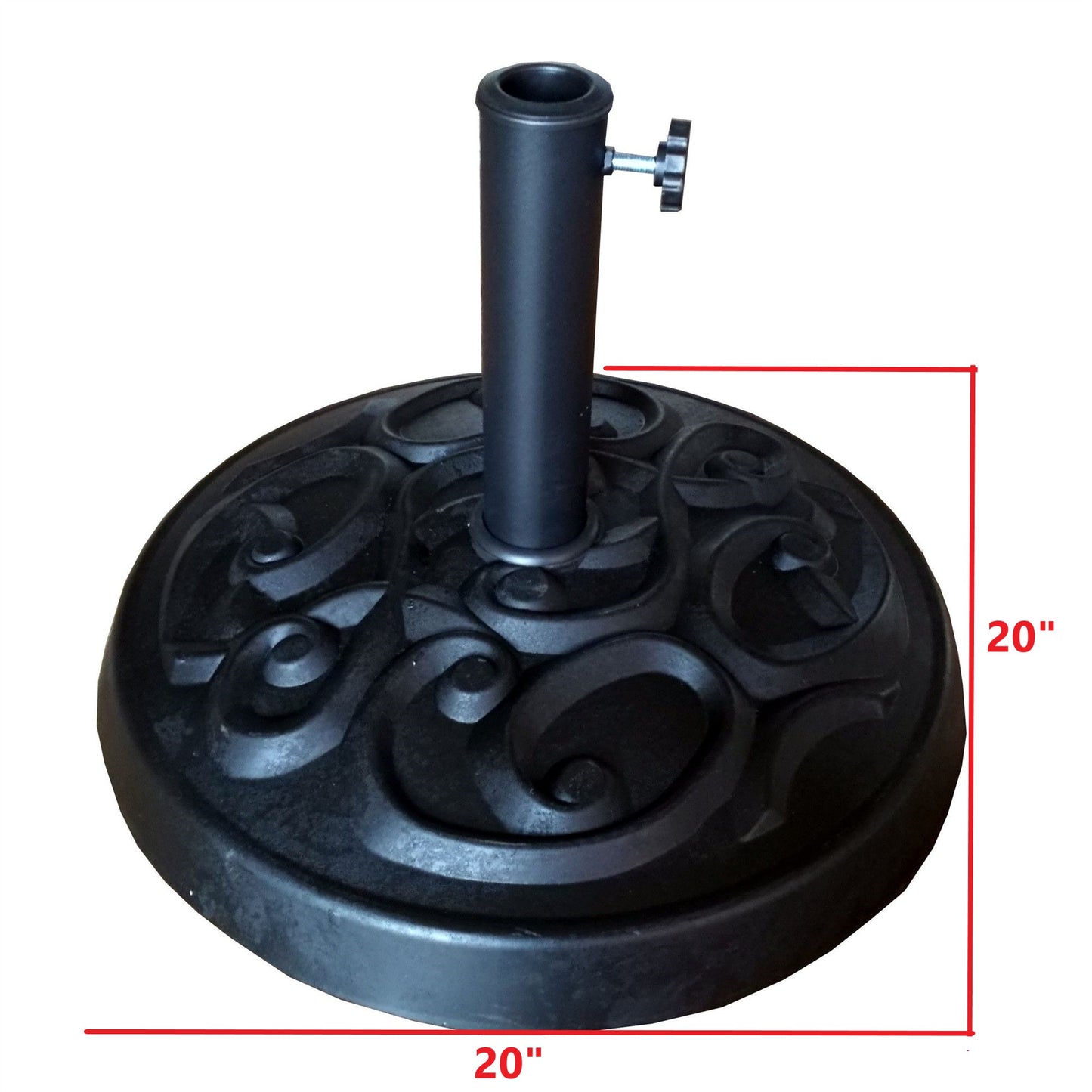 8.8 feet Outdoor Aluminum Patio Umbrella, Patio Umbrella, Market Umbrella with 33 pounds Round Resin Umbrella Base, Push Button Tilt and Crank lift, Gray