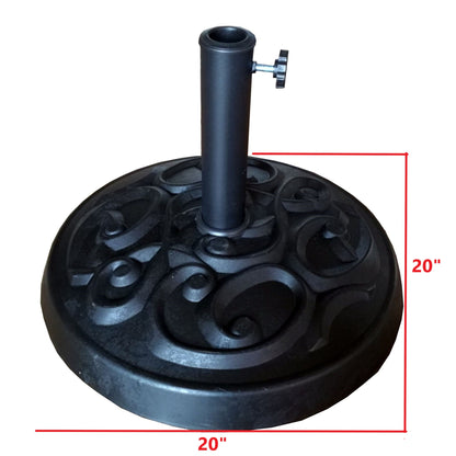 8.8 feet Outdoor Aluminum Patio Umbrella, Patio Umbrella, Market Umbrella with 33 pounds Round Resin Umbrella Base, Push Button Tilt and Crank lift, Gray