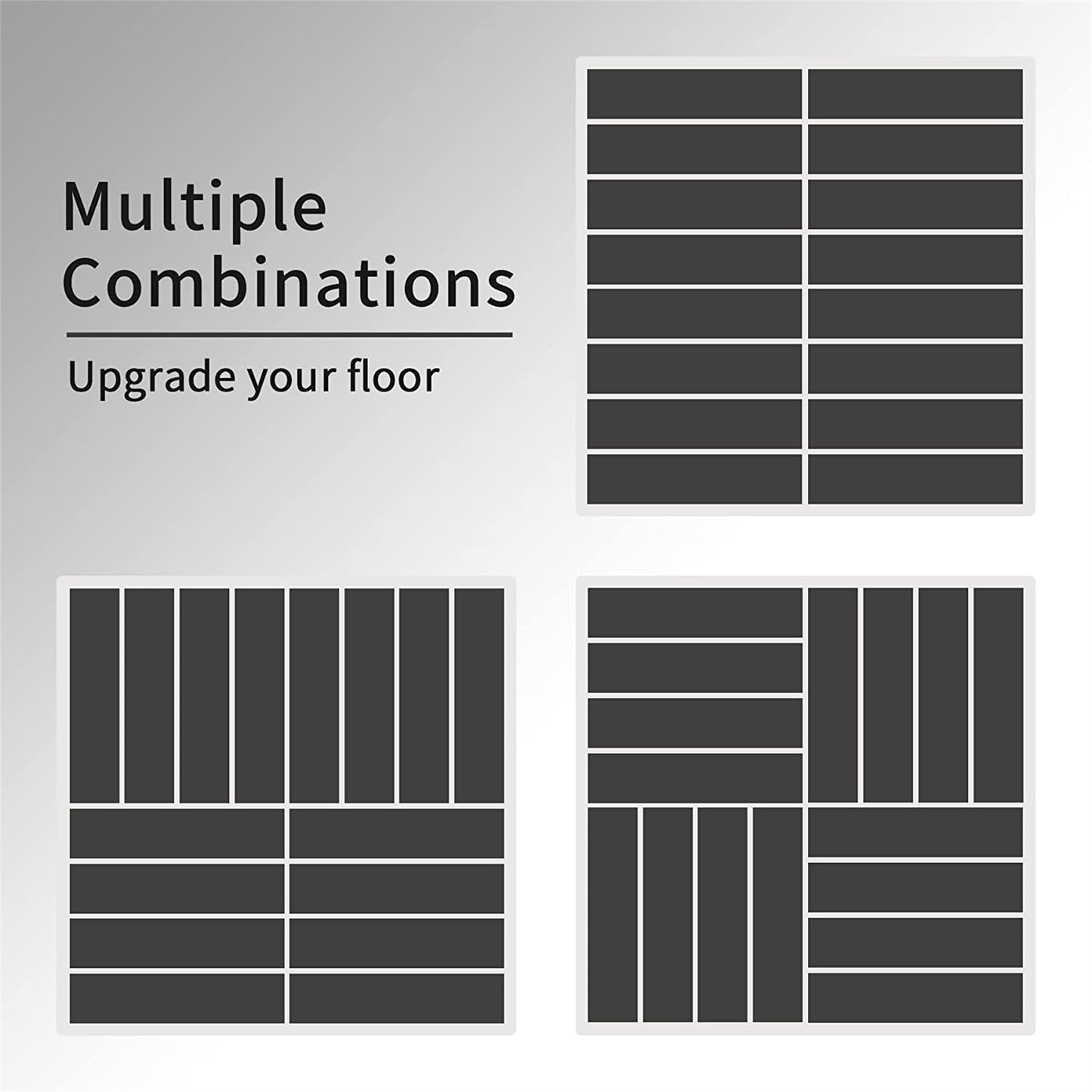 Patio Interlocking Deck Tiles, 12"x12" Square Composite Decking Tiles, Four Slat Plastic Outdoor Flooring Tile All Weather for Balcony Porch Backyard, (Dark Gray, Pack of 9)
