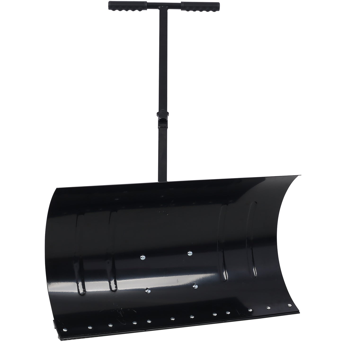 Snow Shovel with Wheels, Snow Pusher, Cushioned Adjustable Angle Handle Snow Removal Tool, 29" Blade, 10" Wheels,black color