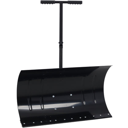 Snow Shovel with Wheels, Snow Pusher, Cushioned Adjustable Angle Handle Snow Removal Tool, 29" Blade, 10" Wheels,black color