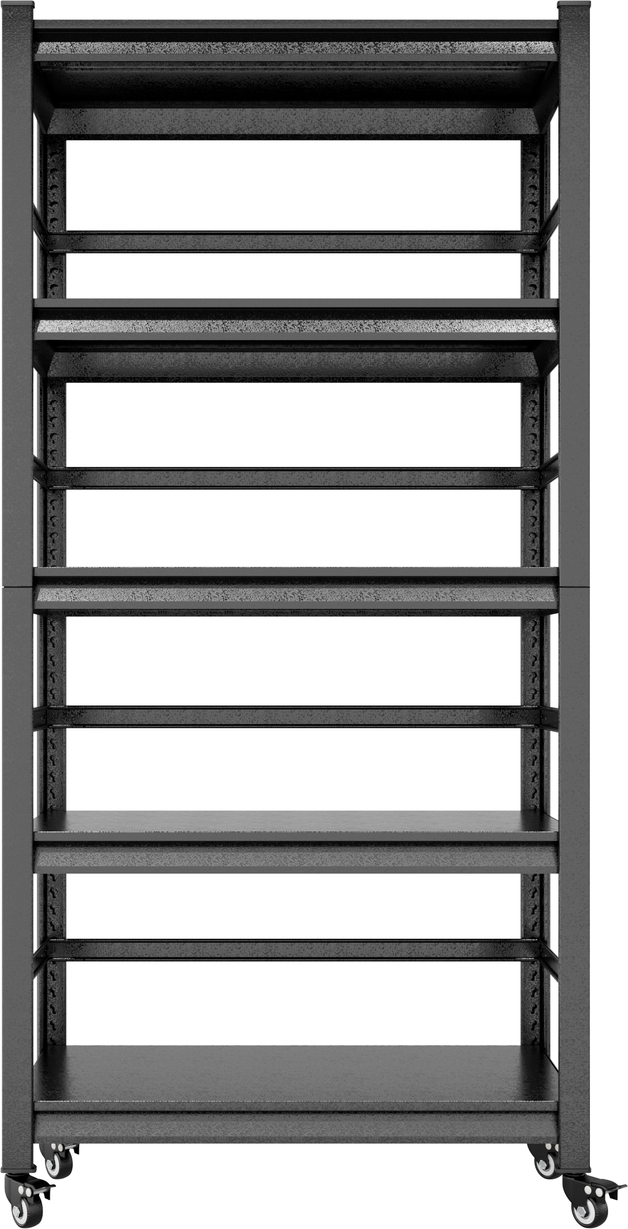 72"H Heavy Duty Storage Shelves Adjustable 5-Tier Metal Shelving Unit with Wheels for 1750LBS Load Kitchen, Garage, Pantry, and More