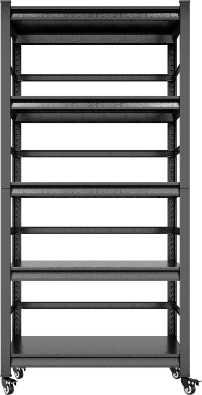 72"H Heavy Duty Storage Shelves Adjustable 5-Tier Metal Shelving Unit with Wheels for 1750LBS Load Kitchen, Garage, Pantry, and More
