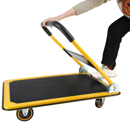 Platform Truck Hand Truck Large Size Foldable Dolly Cart for Moving Easy Storage and 360 Degree Swivel Wheels 660lbs Weight Capacity