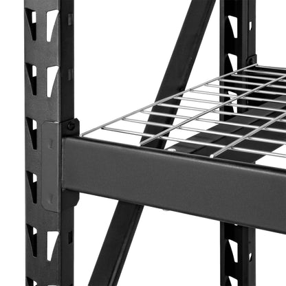 Garage Shelving Heavy Duty 72"H*77"W Garage Storage Shelves 6000LBS Heavy Duty Shelving Adjustable 3 Tier Metal Shelving for Garage Storage Shelving Industrial Shelving Storage Rack, Black