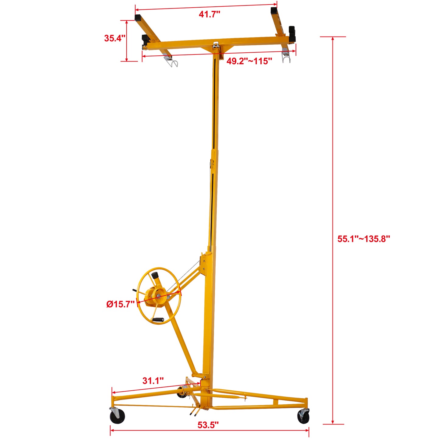 Drywall Lift Panel 11' Lift Drywall Panel Hoist Jack Lifter,yellow