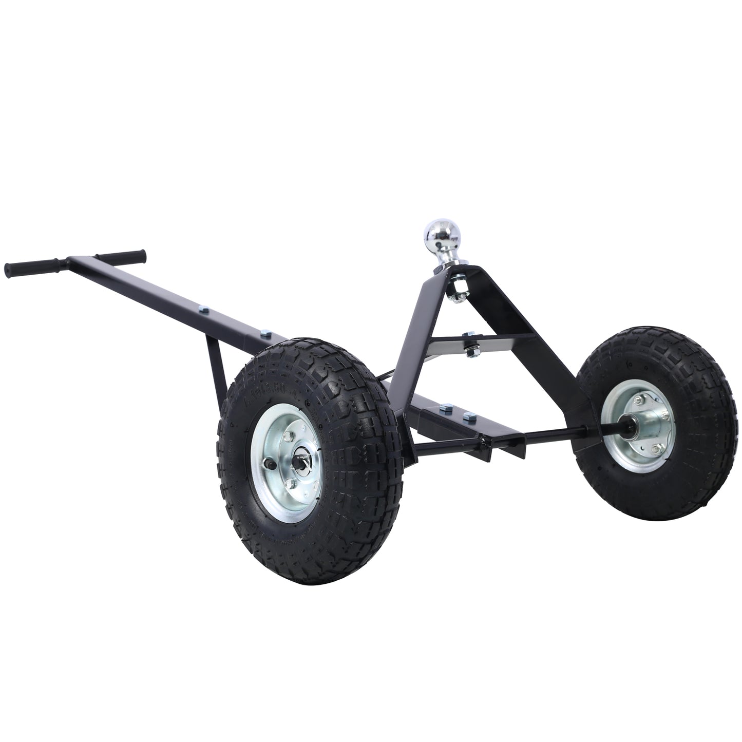 Trailer Dolly with Pneumatic Tires - 600 Lb. Maximum Tongue Weight Capacity, black color