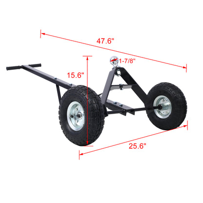 Trailer Dolly with Pneumatic Tires - 600 Lb. Maximum Tongue Weight Capacity, black color