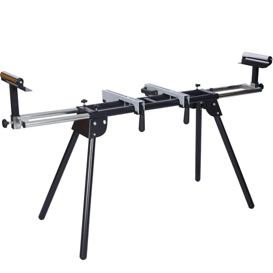 Miter Saw Stand with Quick Release Mounting Brackets,roolers ,stops,compact folding 330lbs