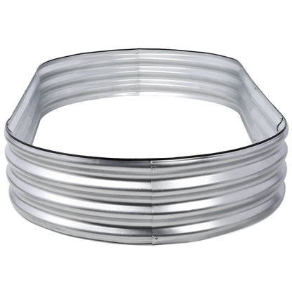 Galvanized Planter Bed,Galvanized Raised Garden Bed Kit, Galvanized Planter Raised Garden Boxes Outdoor, Oval Large Metal Raised Garden Beds for Vegetables,8*4*1 ft 2pcs