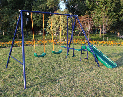 A-Frame Metal Swing Set w/ Slide