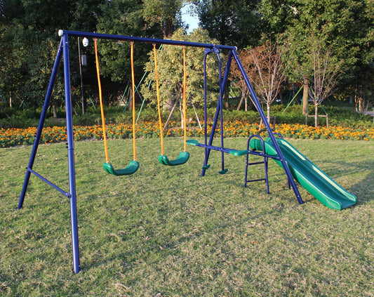 A-Frame Metal Swing Set w/ Slide