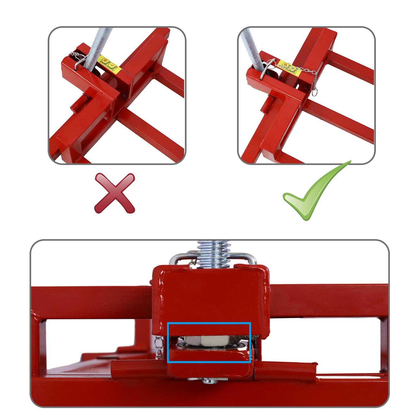 Easy Lawn Mower Lift for Riding Tractors , 800 Lbs Capacity Lawn Tractor Lifter, Ride-on Mower, Cleaning Aid, Universal, Lawn Tractor Lift, Lawn Tractor + 45° Tilt Adjustable, red