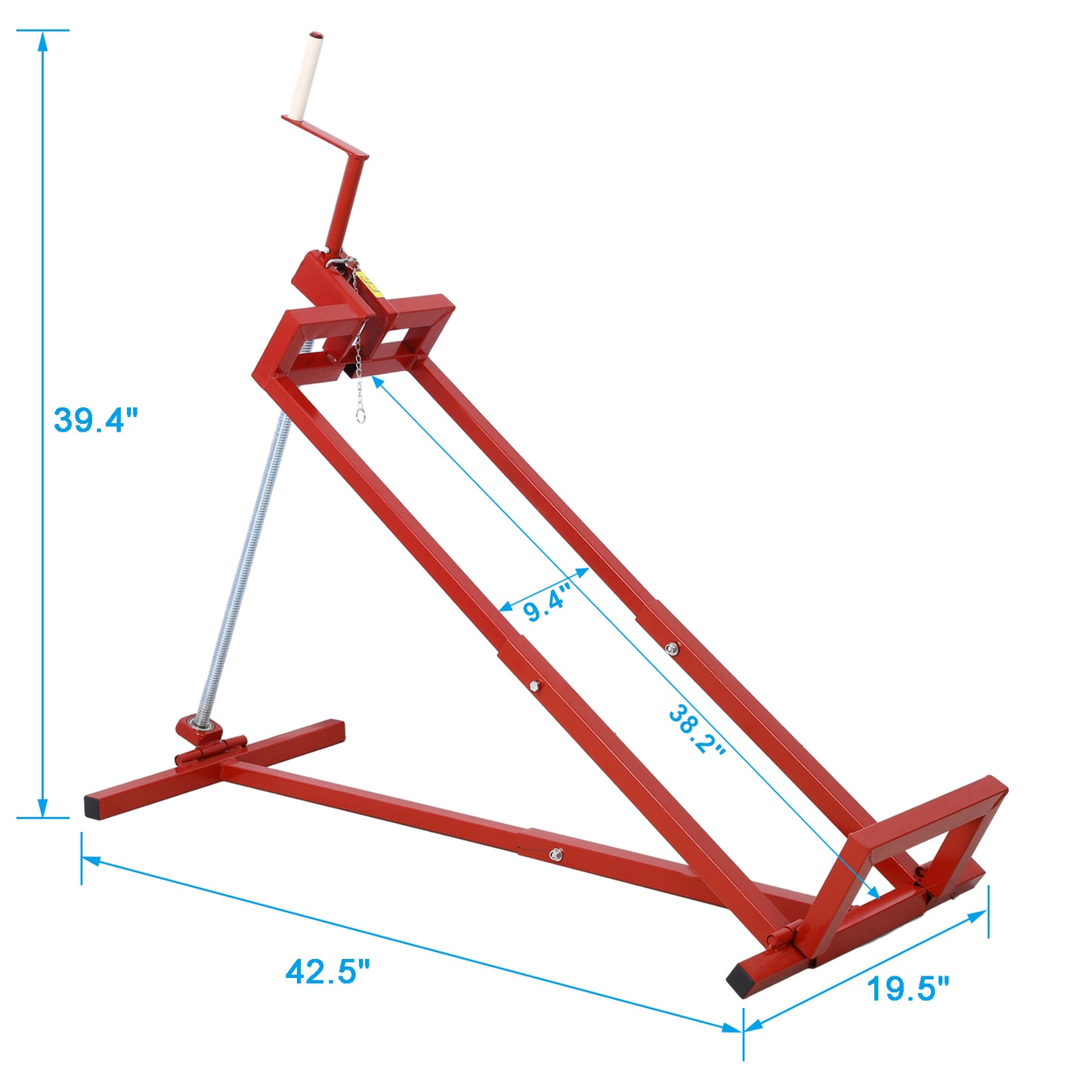 Easy Lawn Mower Lift for Riding Tractors , 800 Lbs Capacity Lawn Tractor Lifter, Ride-on Mower, Cleaning Aid, Universal, Lawn Tractor Lift, Lawn Tractor + 45° Tilt Adjustable, red