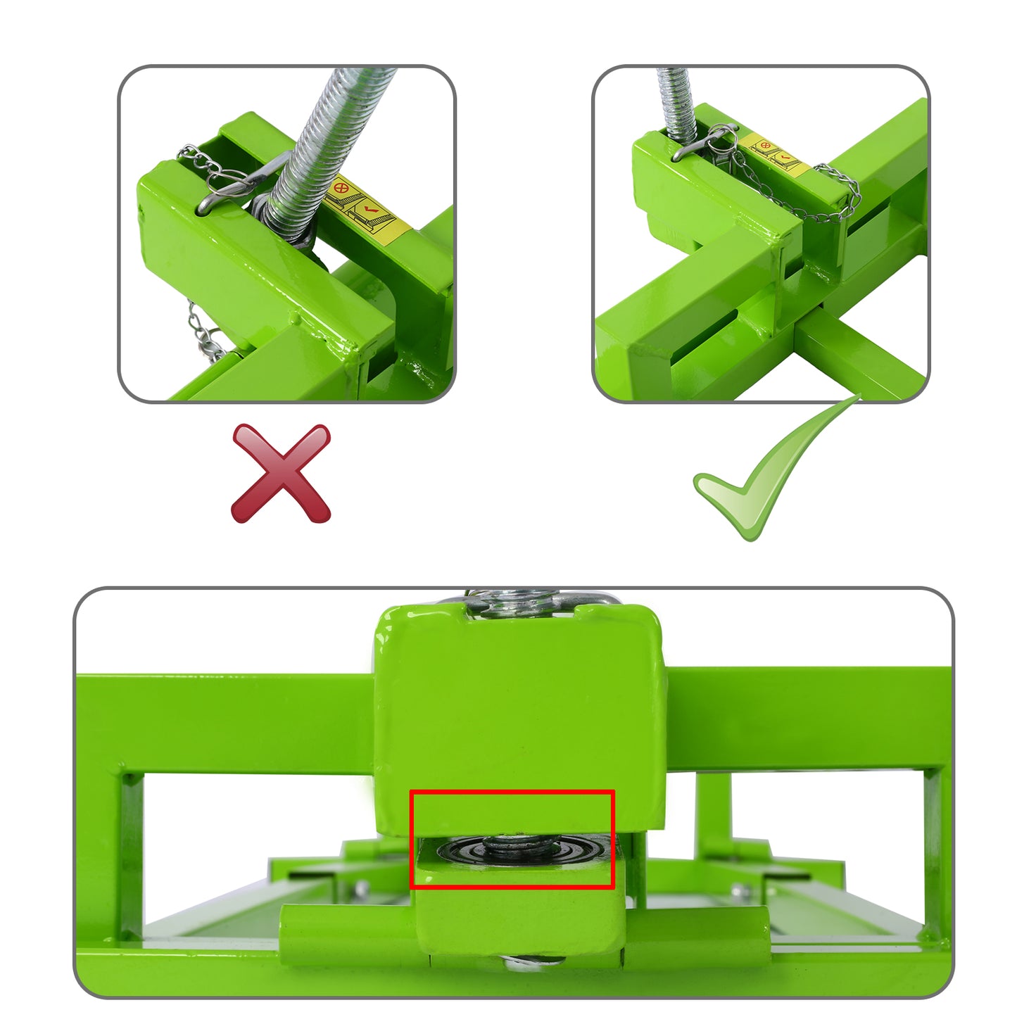 Easy Lawn Mower Lift for Riding Tractors , 800 Lbs Capacity Lawn Tractor Lifter, Ride-on Mower, Cleaning Aid, Universal, Lawn Tractor Lift, Lawn Tractor + 45° Tilt Adjustable, green