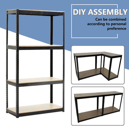 Storage Shelves - 4 Tier Adjustable Garage Storage Shelving, Heavy Duty Metal Storage Utility Rack Shelf Unit for Warehouse Pantry Closet Kitchen, 23.6" x 15.7" x 47.2", Black
