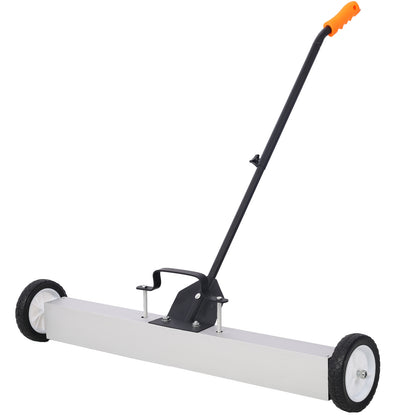 36" Rolling Magnetic Pick-Up Sweeper, Heavy Duty Push-Type with Release, for Nails Needles Screws Collection,30 Pound Capacity