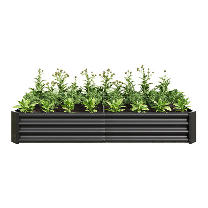 Raised Garden Bed Outdoor, 6×3×1ft , Metal Raised Rectangle Planter Beds for Plants, Vegetables, and Flowers - Black