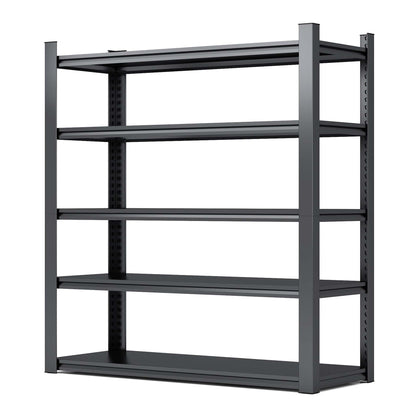 78"H 5 Tier Metal Shelves for Storage Garage Shelving 2000LBS Heavy Duty Storage Shelves Adjustable Garage Shelf Industrial Shelving Unit Storage Utility Rack,47.2"W*18"D*78"H,Black