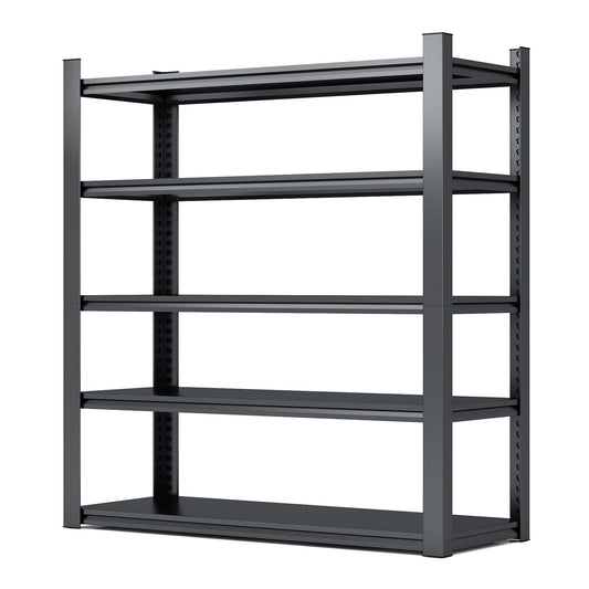 78"H 5 Tier Metal Shelves for Storage Garage Shelving 2000LBS Heavy Duty Storage Shelves Adjustable Garage Shelf Industrial Shelving Unit Storage Utility Rack,47.2"W*18"D*78"H,Black