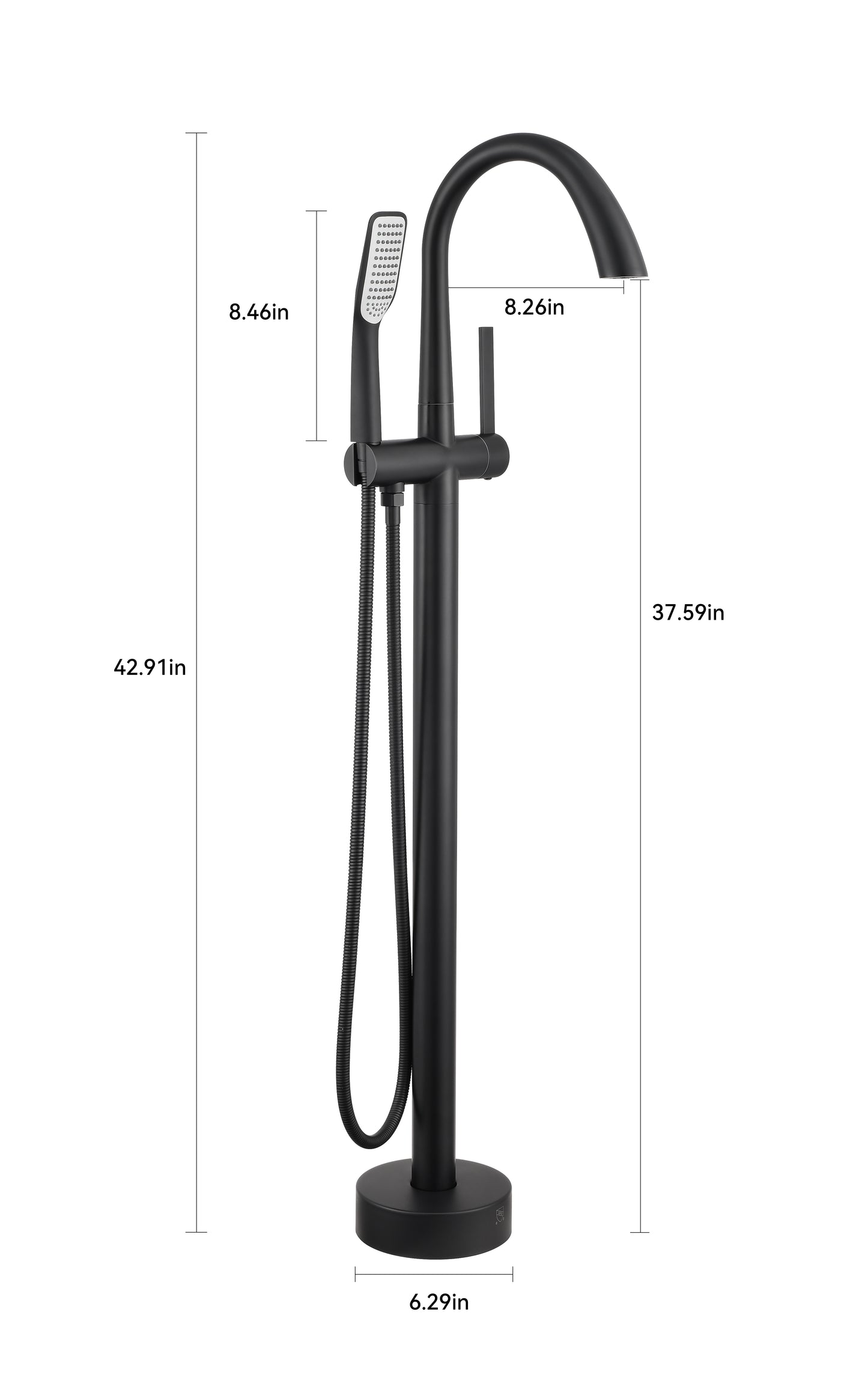 Single-Handle Freestanding Tub Faucet with Handheld Shower in. Matte Black