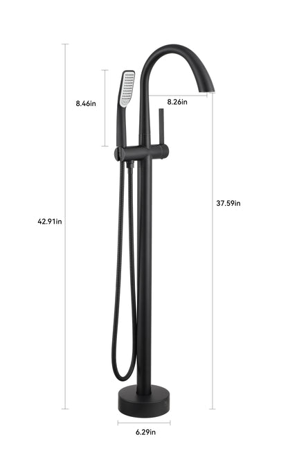 Single-Handle Freestanding Tub Faucet with Handheld Shower in. Matte Black