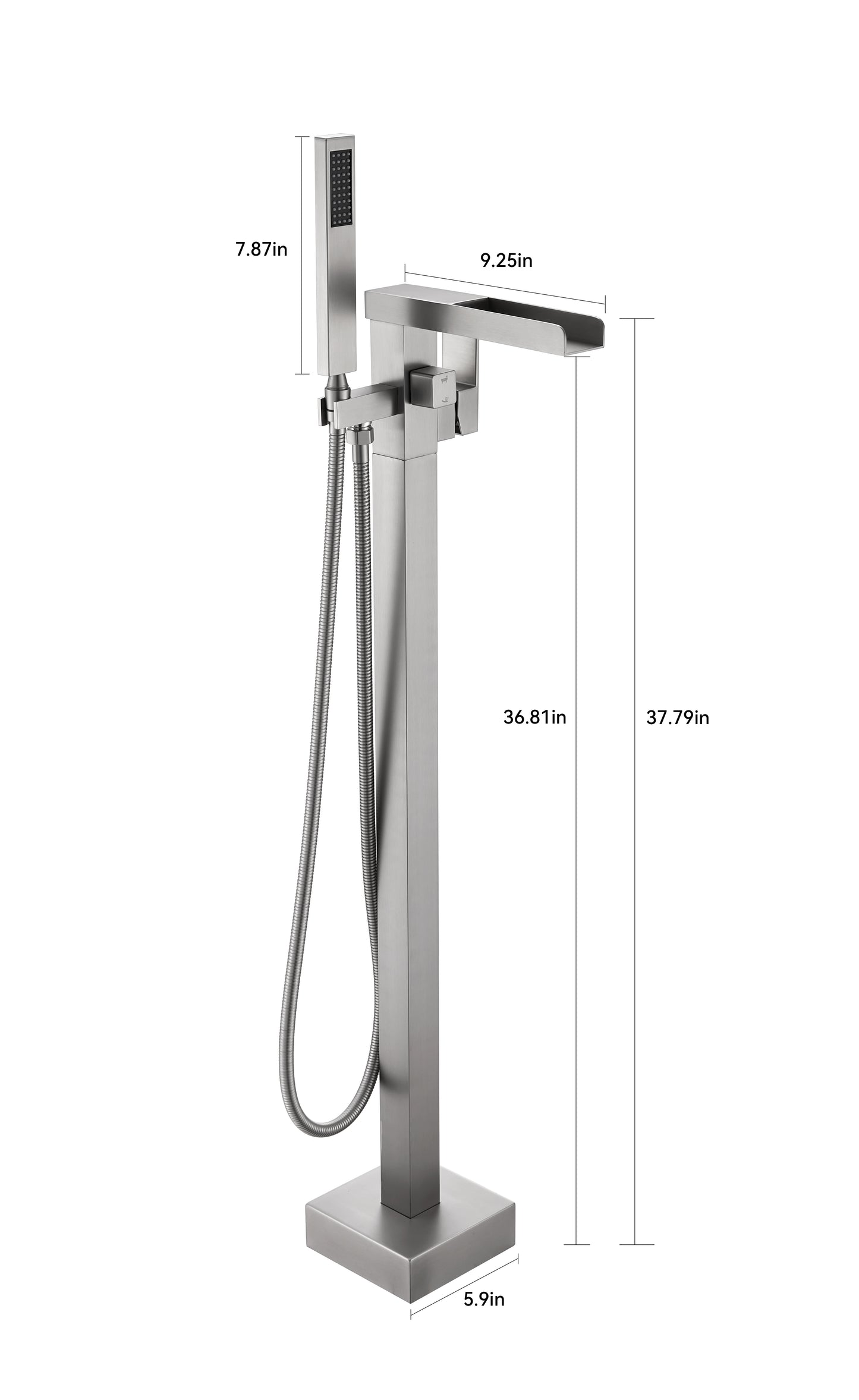 Single-Handle Free Standing Claw Foot Freestanding Tub Faucet with Handheld Shower in Chrome