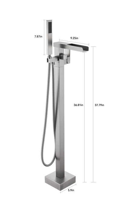 Single-Handle Free Standing Claw Foot Freestanding Tub Faucet with Handheld Shower in Chrome