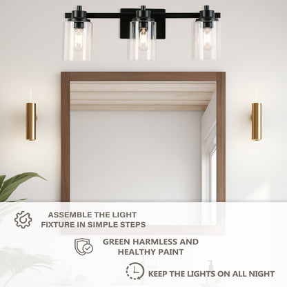 23-in 3-Light Black Led, Modern/Contemporary Vanity Light