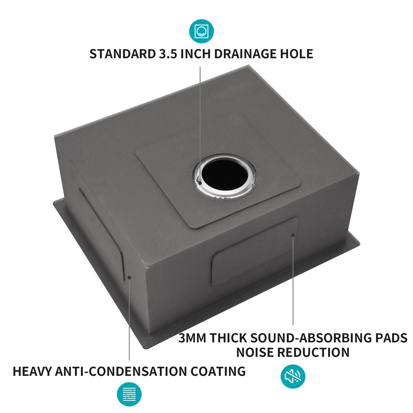 23 x 18 x 9 Inch Undermount Sink - Single Bowl Stainless Steel Kitchen Sink 16 Gauge 9 Inch Deep Kitchen Sink Basin