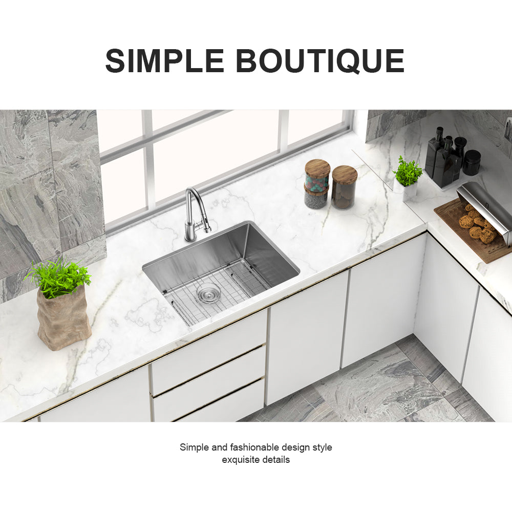 27 Inch Undermount Sink - 27"x18"x10" Undermount Stainless Steel Kitchen Sink 16 Gauge 10 Inch Deep Single Bowl Kitchen Sink Basin