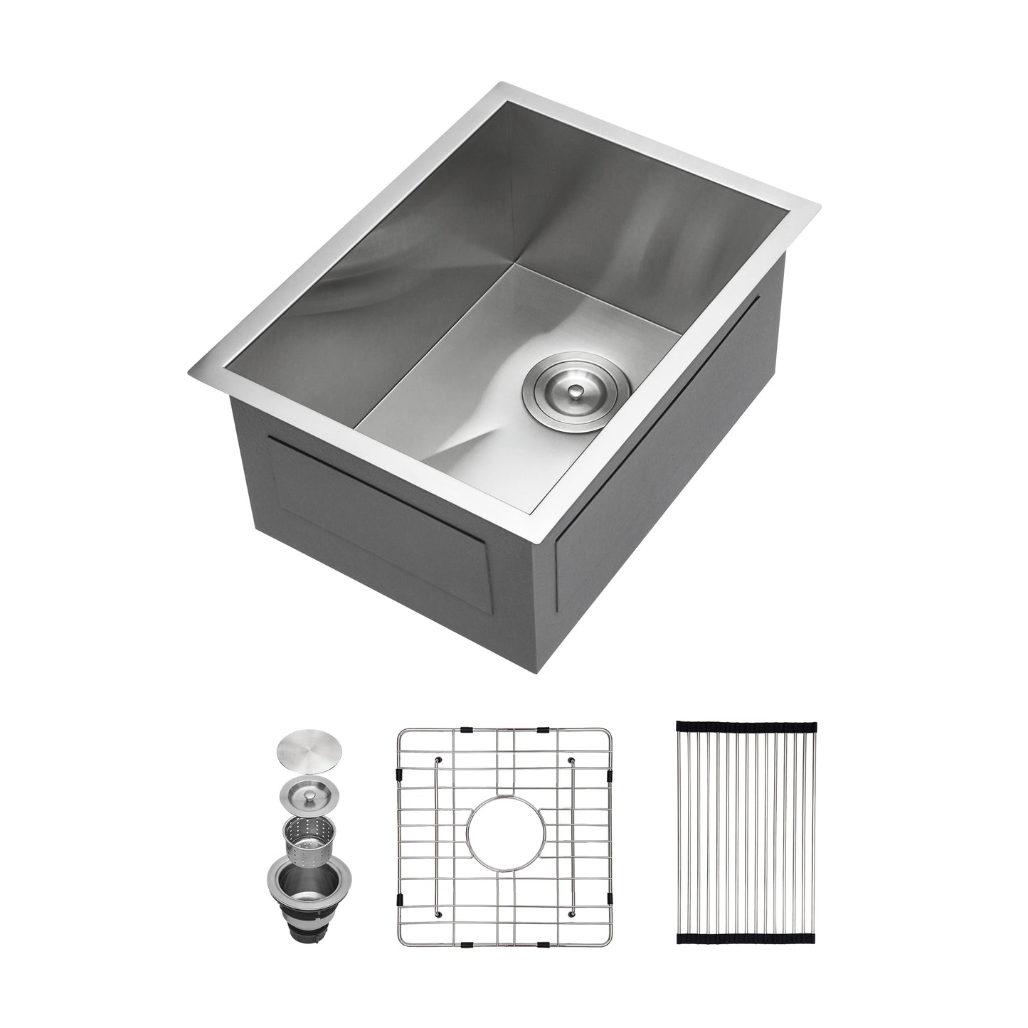 14 Inch Undermount Sink - 14"x18"x9" Undermount Stainless Steel Kitchen Sink 16 Gauge 9 Inch Deep Single Bowl Kitchen Sink Basin