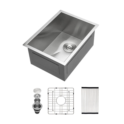 14 Inch Undermount Sink - 14"x18"x9" Undermount Stainless Steel Kitchen Sink 16 Gauge 9 Inch Deep Single Bowl Kitchen Sink Basin