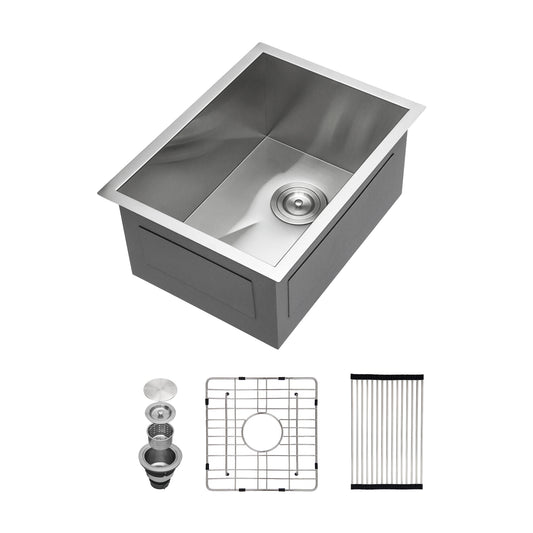 14 Inch Undermount Sink - 14"x18"x9" Undermount Stainless Steel Kitchen Sink 16 Gauge 9 Inch Deep Single Bowl Kitchen Sink Basin