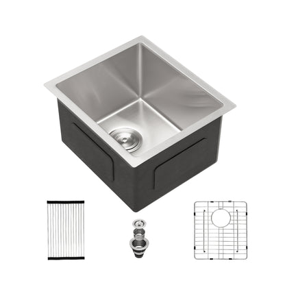 14 Inch Undermount Sink - 14"x18"x9" Undermount Stainless Steel Kitchen Sink 16 Gauge 9 Inch Deep Single Bowl Kitchen Sink Basin