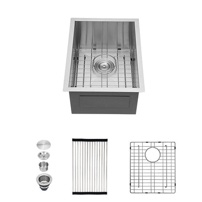 15 Inch Undermount Sink - 15"x20"x9" Undermount Stainless Steel Kitchen Sink 16 Gauge 9 Inch Deep Single Bowl Kitchen Sink Basin