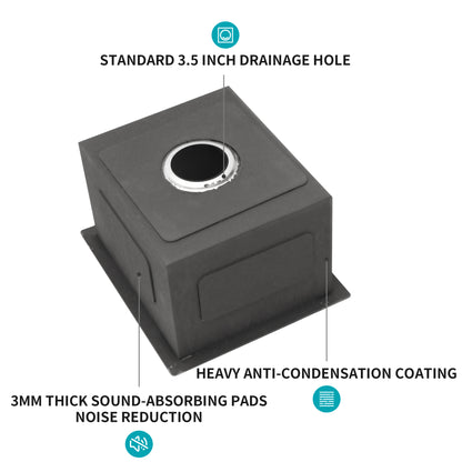 13 Inch Undermount Sink - 13" x 15" x 9" Undermount Stainless Steel Kitchen Sink 16 Gauge 9 Inch Deep Single Bowl Kitchen Sink Basin