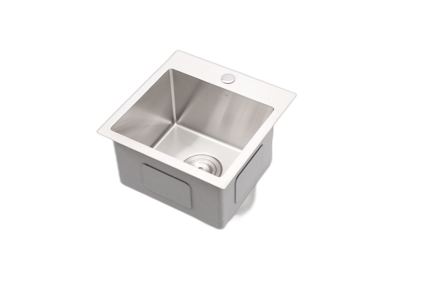 15" x 15" x 9" Stainless Steel Drop In Kitchen Sink - 15 Inch Drop-in Topmount Sinks 16 Gauge Single Bowl Bar Sink