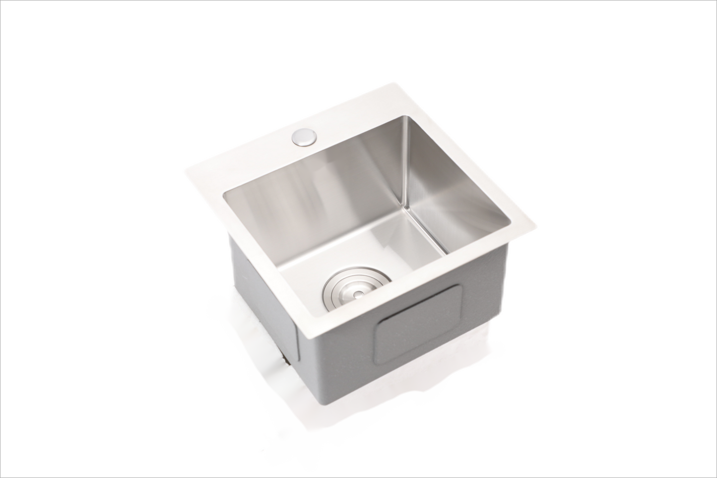 15" x 15" x 9" Stainless Steel Drop In Kitchen Sink - 15 Inch Drop-in Topmount Sinks 16 Gauge Single Bowl Bar Sink