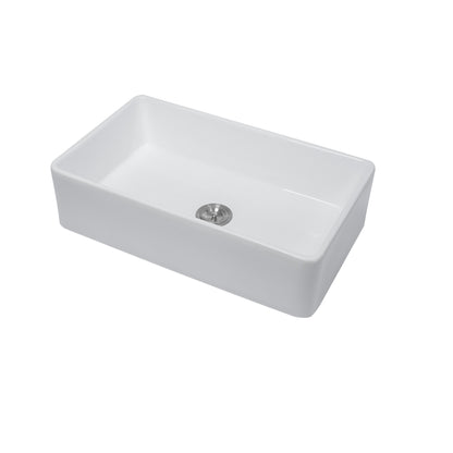White Farmhouse Sink - 30 x 20 x 9 Inch White Farmhouse Kitchen Sink Apron Front Porcelain Ceramic Single Bowl Kitchen Sinks