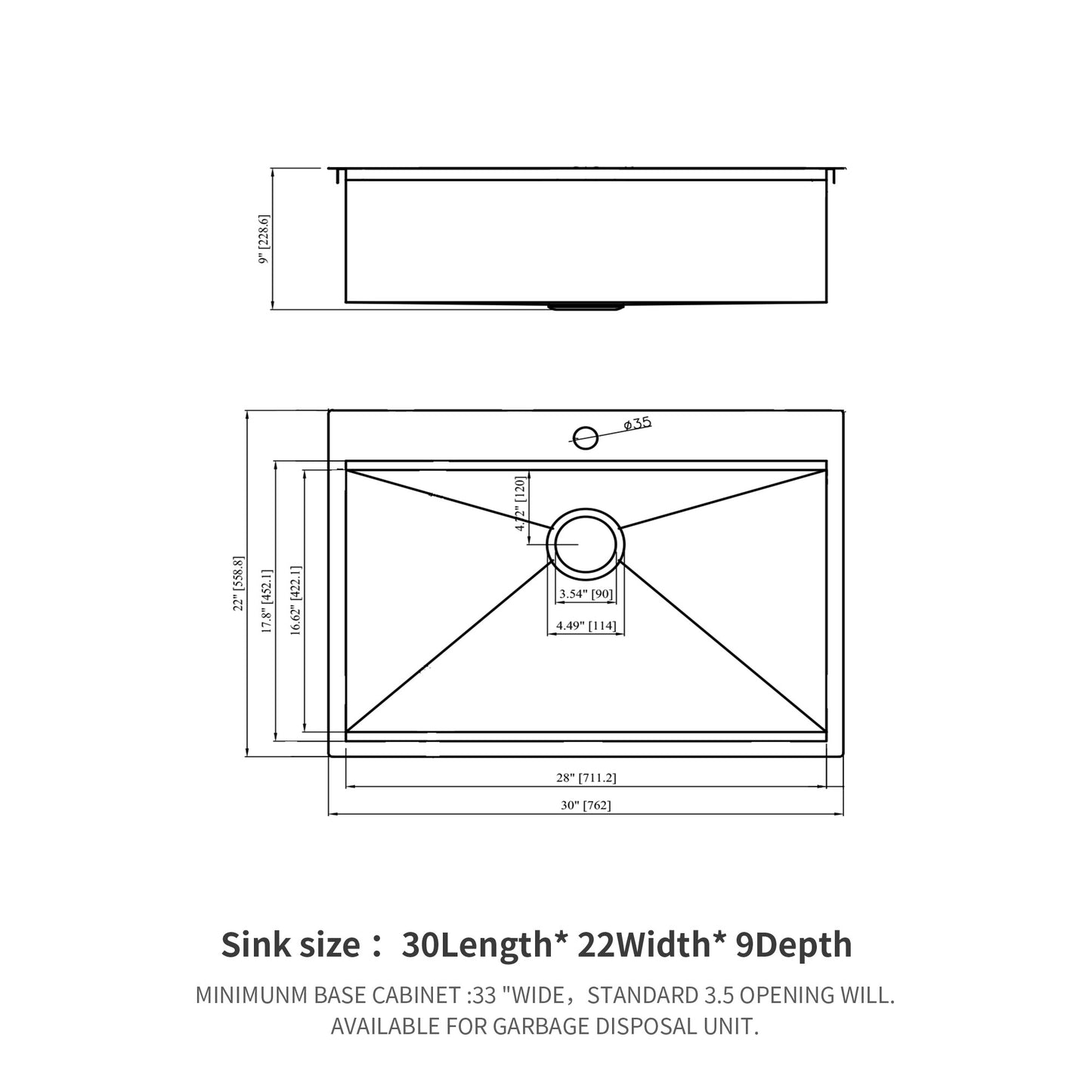 30 Drop In Kitchen Sink - 30 x 22 x 9 inch Kitchen Sink Topmount Ledge Workstation 16 Gauge Stainless Steel Single Bowl Kitchen Sink
