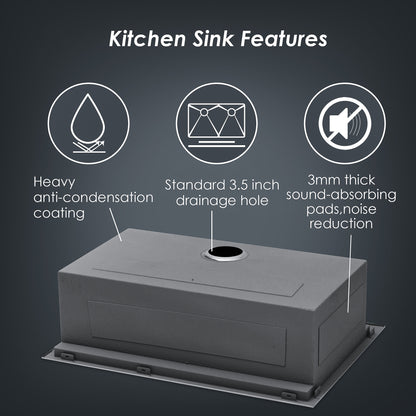30 Drop In Kitchen Sink - 30 x 22 x 9 inch Kitchen Sink Topmount Ledge Workstation 16 Gauge Stainless Steel Single Bowl Kitchen Sink