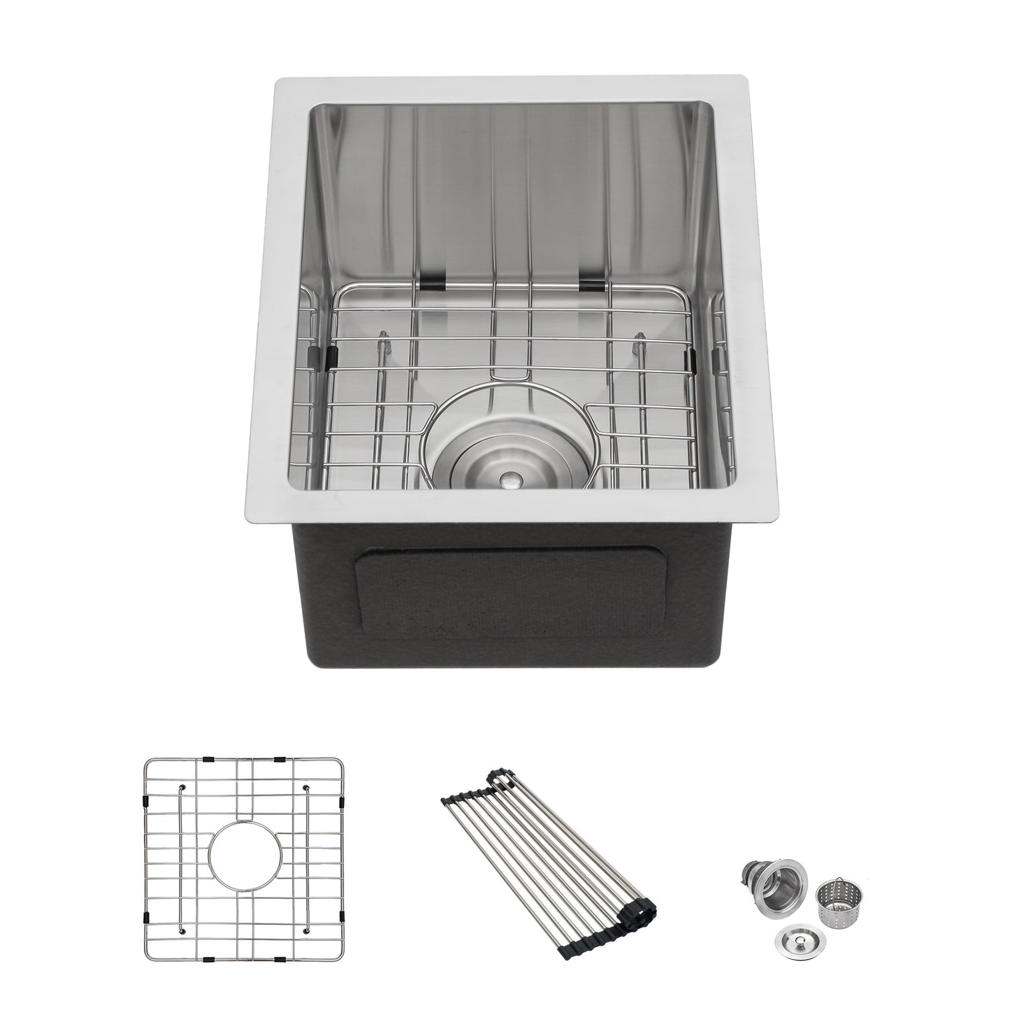 13 Inch Undermount Sink - 13"x15"x9" Undermount Stainless Steel Kitchen Sink 16 Gauge Single Bowl Kitchen Sink 9 Inch Deep Bar/Prep Sink Basin