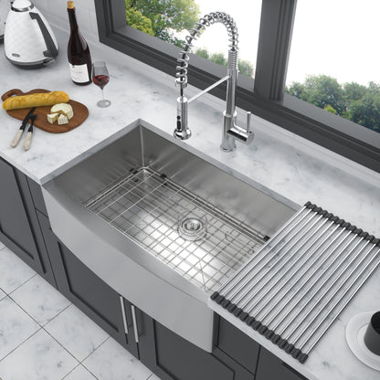 30 Inch Farmhouse Kitchen Sink - 30"x21"x10" Stainless Steel Apron Front Farmhouse Sink 10 Inch Deep 16 Gauge Single Bowl Kitchen Sink Basin
