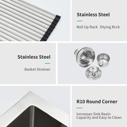 30 Inch Farmhouse Kitchen Sink - 30"x21"x10" Stainless Steel Apron Front Farmhouse Sink 10 Inch Deep 16 Gauge Single Bowl Kitchen Sink Basin