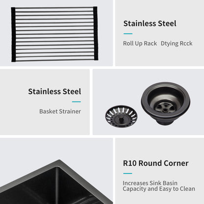 30 Black Farmhouse Sink 30 x 21 x 10 inches Stainless Steel Apron Front Kitchen Sink Gunmetal Black 16 Gauge 10 Inch Deep Single Bowl