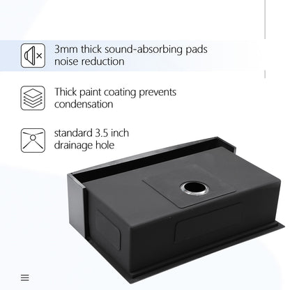 Farmhouse Sink Workstation - 30 Inch Kitchen Sink Gunmetal Black Stainless Steel 16 gauge Apron Front Kitchen Sink