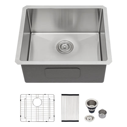 21 Inch Undermount Sink - 21" x 18" x 9" Undermount Stainless Steel Kitchen Sink 16 Gauge 9 Inch Deep Single Bowl Kitchen Sink Basin